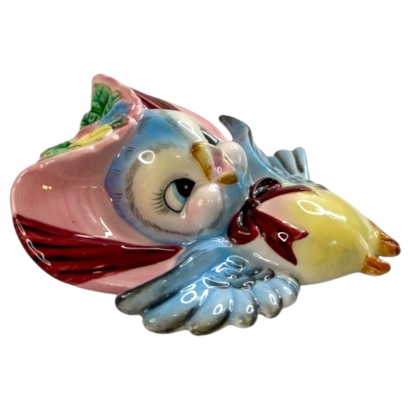 Lefton Blue Bird Wall Pocket Pair #283 Set of 2 Anthropomorphic MCM Vintage READ - Picture 5 of 17